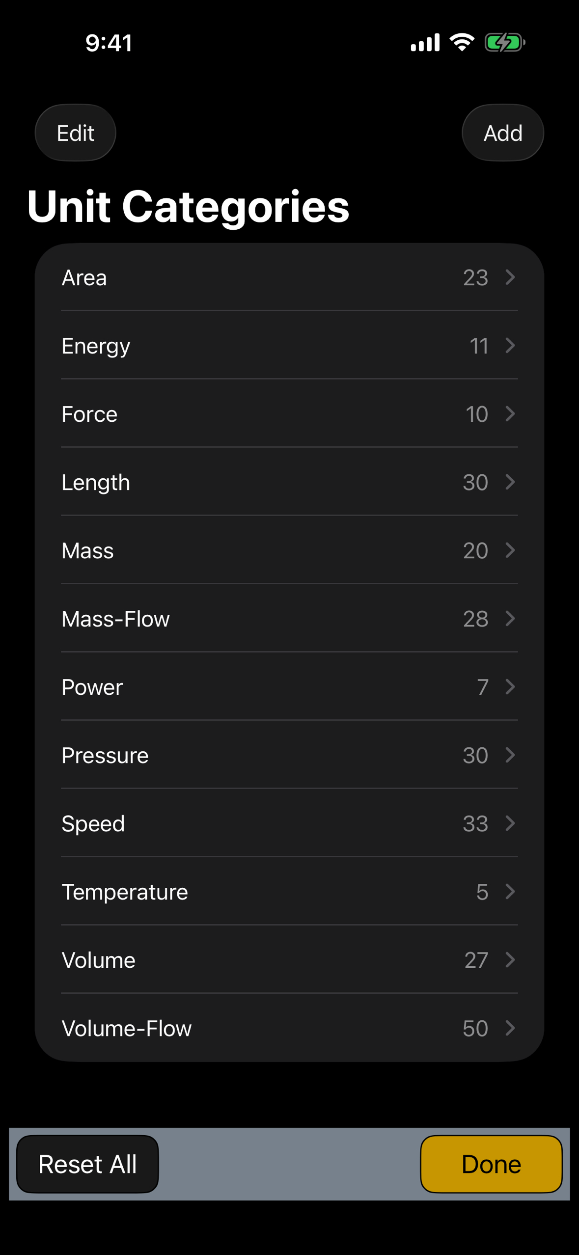 Units database editor